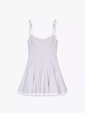 Zara Short White Striped Mini Dress